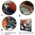 thumbnail image 3 of Designart "Japanese Dragon and Wave Off Kanagawa V" Abstract Wall Art - Modern Blue Dragons Entryway Wall Art Print, 3 of 6