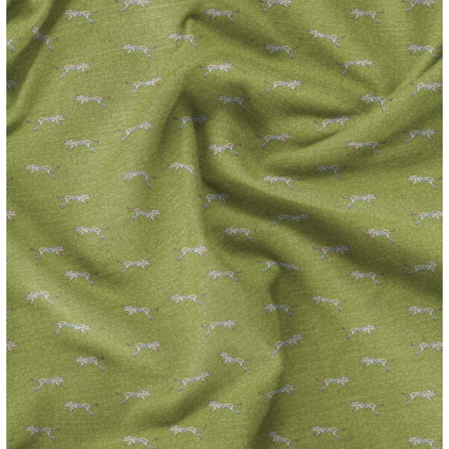 Soimoi Tissu Vert Poly Georgette Peau de Léopard Imprimé 1 Yard 42 Pouces de Large