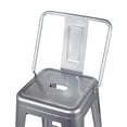thumbnail image 4 of Leejay Silver 24 inch High Back Counter Height Metal Barstool,Set of 2, 4 of 6