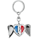 thumbnail image 1 of Nacional de Francia, la Torre Eiffel de París Llavero de alas de ángel en forma de corazón, 1 of 3