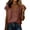 Brick Red, variant on Womens Casual Linen V Neck Wrap Top Short Sleeve Ruched Tie Side Loose Fit Summer Blouse for Vacation Women's Short Sleeve TShirt