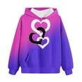 thumbnail image 4 of SGFCWSX Girls Oversized Hoodie, Teens Gradient Heart Print Pullover with Pocket Comfort Sweatshirt for Casual Daily Wear Purple Size 13-14 Years, 4 of 5