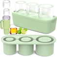 thumbnail image 1 of Bandeja para cubitos de hielo para vasos de 30 a 40 oz, 3 moldes cilíndricos de silicona con tapa y recipiente para congelador, fácil de llenar y liberar, para whisky y cócteles, sin BPA., 1 of 5