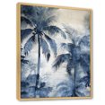 thumbnail image 2 of Designart "Shadowy Vintage Blue Palm Trees" Palms & Palm Trees Floater Framed Wall Decor, 2 of 5