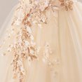 thumbnail image 4 of IDOPIP Flower Girl Dress Birthday Party Princess Dress Tulle Pageant Gown Kids Floral Lace Embroidery Formal Bridesmaid Dress Wedding Prom Communion Dresses 7 Years Champagne, 4 of 8
