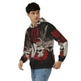 thumbnail image 2 of Men's Hoodies Hooded Casual Full Zip Sweatshirts 3D, Rock And Roll Guitar Skull Roses, 2 of 5