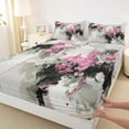 thumbnail image 2 of Manfei Adult Chic Watercolor Full Size Sheets, Pink Oil Printing Artwork Bed Sheets, Modern Fashion Abstract Sheet Sets, Luxury Bedroom Decor, 4-Piece, 2 of 6