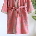 thumbnail image 7 of Jiibva Japanese style Pure Cotton Robes Spring Autumn Bathrobe Casual Kimono Robe Half Sleeve Nightdress with Tie Belt for Women, 7 of 7