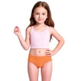thumbnail image 2 of Qicasul Girls Swimwear Two Piece Swimsuits Upf 50+ Sun Rash Guard Swim Shorts For Toddler Kids Beach Pool Casual Orange,120, 2 of 7