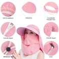 thumbnail image 4 of Sombreros para el sol para mujer, visera de protección UV de ala ancha, UPF 50+, sombreros de pesca, sombrero de verano plegable con cola de caballo y solapa desmontable, 4 of 5