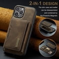 thumbnail image 3 of 2 in 1 Wallet Case for iPhone 16 Plus for Women Men, Detachable Cards Holder Magnetic Back Cover Stand Feature Shockproof Premium PU Leather Phone Cover for iPhone 16 Plus, Coffee, 3 of 11