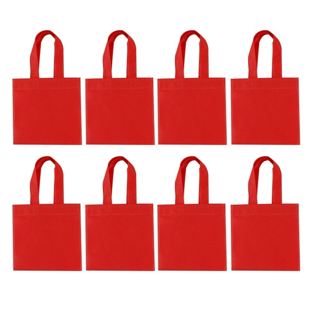 12PCS 15x15cm Solid Color Eco-Friendly Handbags Portable Tote Bags Nonwoven Storage Pouches Packaging Bags (Random Color)