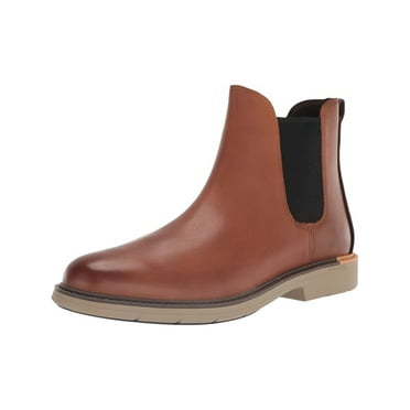 COLE HAAN GRANDSERIES Mens Brown Cushioned Go-to Round Toe Block Heel Leather Chelsea 11 M