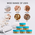 thumbnail image 5 of Beauticom 40 Pieces High Quality 10 Gram 10 ml (0.3 oz) Plastic Clear Round Cream Lotion Beauty Sample Jars with Teal Lids, 5 of 7