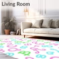 thumbnail image 2 of ODIKA 4'x6' Machine Washable Non-Slip Area Rug, Whimsical ABC Teaching featuring Hand Drawn Typography High Traffic Rug with Pad, Pink, 690861, 2 of 8