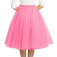 thumbnail image 4 of RUTAYY Women Pleated Knee Length Skirt Adult Tutu Dancing Skirt Solid Color Flowy Swing Skirts, 4 of 5
