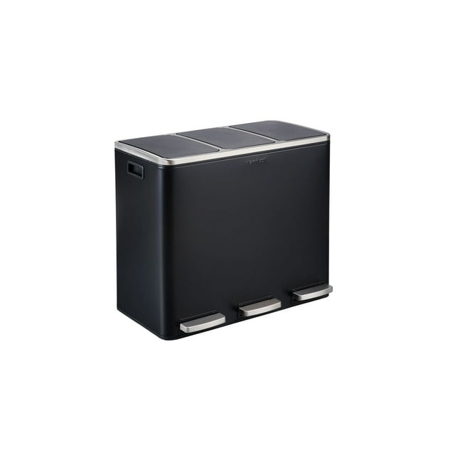 The Step N' Sort 3 x 18L, Triple Compartment Trash and Recycling Bin