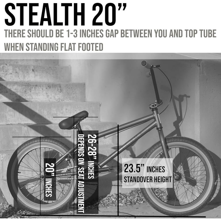 Elite BMX Stealth Bike, 20 Inch, Black and Red, Hi-Tensile Steel