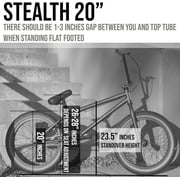 Elite BMX Bicycle 20” Freestyle Bike - Stealth Black Red Ideal for Ages 7 to 18 Years