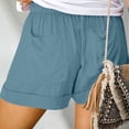 thumbnail image 5 of QINGFSAP Plus Size Womens Summer Shorts Elastic Drawstring Waist with Pockets Cuffed Hem Casual Lounge Bottoms, 5 of 6