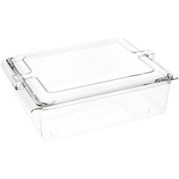 Pioneer Plastics 395C Clear Rectangular Plastic Container, 12.5" W x 10.0625" D x 3.8125" H, Case of 4