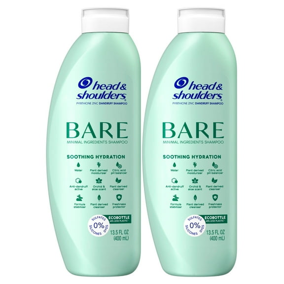 Head & Shoulders BARE Soothing Hydration Dandruff Shampoo, Anti-Dandruff Treatment, Twin Pack (2- 13.5 fl oz Shampoos)