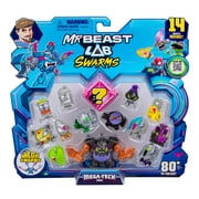 MrBeast Lab Swarms Mega-Tech Series Action Figures: 14 Pack with Micro Beasts and MEGA Swarm, Ages 5+