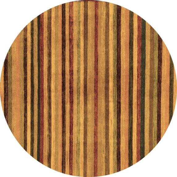 Ahgly Company Indoor Round Oriental Brown Modern Area Rugs, 6' Round