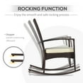 thumbnail image 4 of Outsunny 3 Pieces Patio Wicker Rocking Chair Set,  Outdoor PE Rattan Bistro Set Conversation Rocker Set with 2 Chairs 1 Coffee Table for Backyard, Deck, Poolside, Cream White, 4 of 10