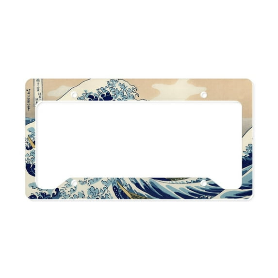 CafePress - Hokusai Great Wave License Plate Holder - Aluminum License Plate Frame, License Tag Holder