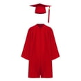 thumbnail image 1 of Sinleey Students Kids Solid Color Graduation Gown and Tassel Cap Set for School Graduation Ceremonies Red 33, 1 of 7