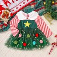 thumbnail image 3 of THDHVS Dresses for Girls,Toddler Girls Christmas Striped Mesh Dress Long Sleeve Round Neck Midi Length,Girls Long Sleeve Dress 18-24 Months, 3 of 8