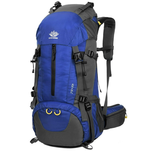 Mochila de Senderismo WoneNice 50L Impermeable con Cubierta para Lluvia