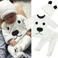 thumbnail image 4 of Xudanell Preemie Boy Clothes 3Pcs Winter Baby Girl Boy Cartoon Tops Graphic Hoodies Pants Outfits Fluffy Warm Clothes 12 Month Boy Clothes, 4 of 5
