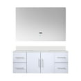 thumbnail image 3 of Sonoma 48 in W x 22 in D Glossy White Single Bath Vanity, Cultured Marble Top and 48 in LED Mirror, 3 of 11