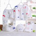 thumbnail image 4 of Paguaki Newborn Layette Gift Sets Unisex Baby Clothes 5 Piece Layette Sets Long Sleeve Tops+Hat+Pants+Bib Cotton Newborn Clothes Gift Set, 4 of 4