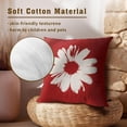thumbnail image 4 of Red White Daisy Pillow Covers 18X18 Inch Set of 2 Modern Flower Throw Pillows Cover Spring Summer Decorative Pillowcase for Home Sofa Bedroom Porch, 4 of 7