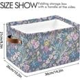thumbnail image 3 of FREEAMG Colorful Flowers Foldable Canvas Storage Bin, Sturdy Fabric Storage Basket with Handles, Storage Cube Box for Organizing Shelf Nursery Toy Closet 1PCS, 3 of 7
