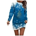 thumbnail image 2 of Neewe Womens Sweatshirt Dresses Christmas Crewneck Long Sleeve Loose Dresses Trendy 2025 Fall Pullover Tops X-mas, 2 of 5