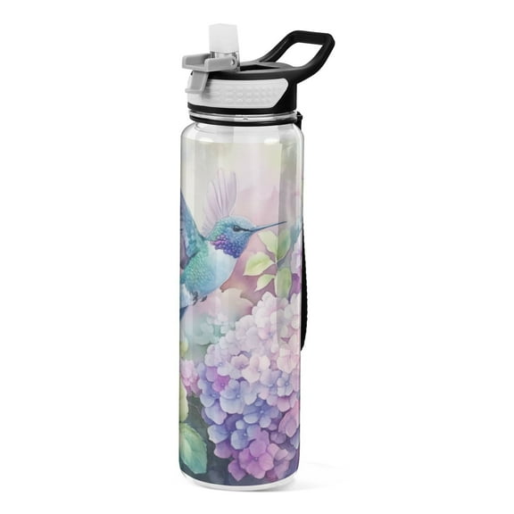 Qxltty Colorful Pretty Bird Water Bottle 32 oz with Straw BPA Free Reusable Fitness Sport Bottle Perfect for Travel School Outdoors and Gym
