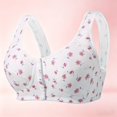 thumbnail image 2 of iHPH7 Daisy Bras for Older Women Padded No Underwire Snap Front Closure Full Coverage Comfort Senior Wireless Bralettes Wine 3XL, 2 of 4