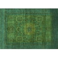 thumbnail image 1 of Ahgly Company Machine Washable Indoor Rectangle Abstract Turquoise Blue Modern Area Rugs, 4' x 6', 1 of 4