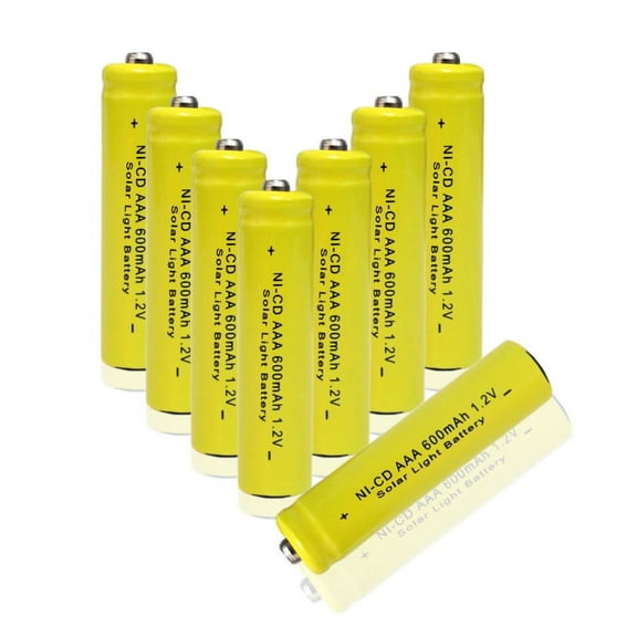 GEILIENERGY Solar Light Batteries AAA NiCd AAA 1.2V 600mAh Triple A Rechargeable Batteries for Solar Lamp Garden Lights (Pack of 8)