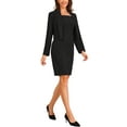 thumbnail image 4 of Business Blazer Dress Suit Sets for Women Casual Long Sleeve Blazer and Sleeveless Dresses Work Office Outfits XS Black, 4 of 6