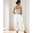 thumbnail image 3 of Women's Flowy Linen Pants Casual Wide Leg with Drawstring Pockets Summer Trousers 2024 Hippie Pants, 3 of 5