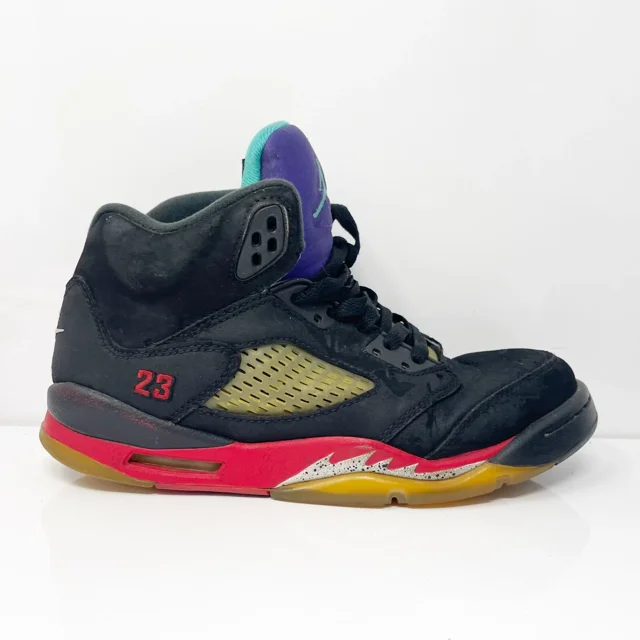 Ni - ke Ni - ke Boys Air Jordan 5 CZ2989-001 Black Basketball Shoes Sneakers Size 6.5Y