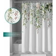 thumbnail image 3 of Sage Green Shower Curtain Set for Bathroom, Eucalyptus Watercolor Plant Leaves Floral Shower Curtain 3D Printing Waterproof Durable Polyester Cloth Bath Decoration 36x72IN, 3 of 6