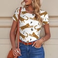 thumbnail image 6 of KLL Women 's Crew Neck Bodysuit Jumpsuits Leopard Print Print Short onesies Stretch T Shirts, 6 of 7