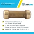 thumbnail image 4 of Acoplamiento deslizante de PVC SharkBite, conector a presión de latón de 3/4 pulgadas, 4 of 5