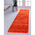 thumbnail image 1 of Unique Loom 3126272 2 ft. 6 in. x 10 ft. Solid Shag Runner Rug, Tiger Orange, 1 of 2
